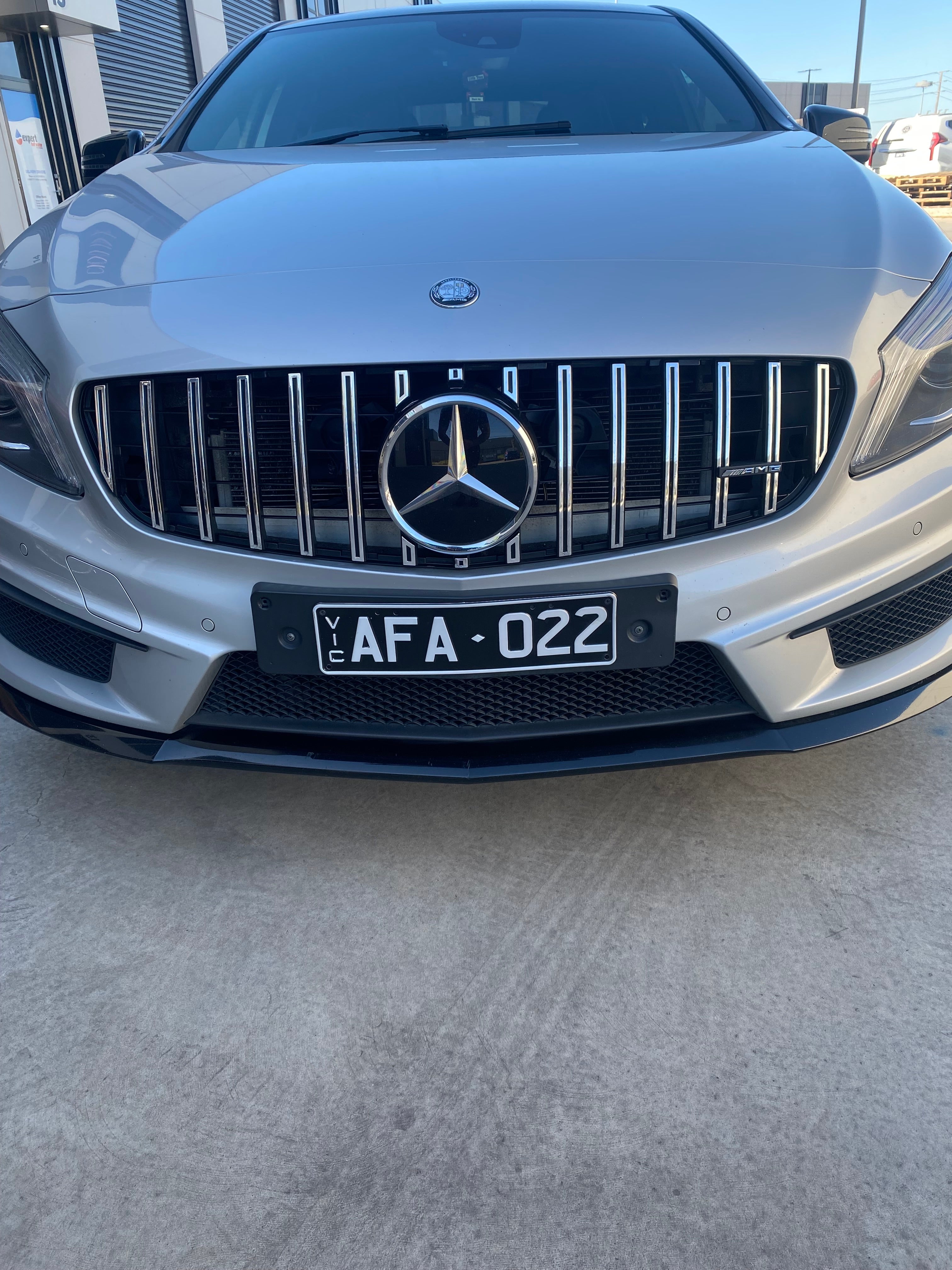 A-Class Prefacelift GT Panamericana Grill CHROME SILVER + A-Class W176 2013-2015 A200/A250/A45AMG